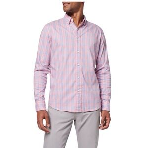 Men’s faherty cotton Movement Summer Rose Plaid Shirt  medium button down NEW